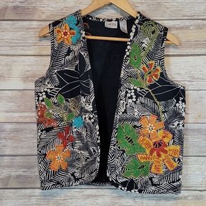Chico's | Colorful Applique Vest M